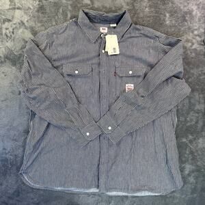 Levis Shirt Mens XXL Worker Long Sleeve Button Up Striped